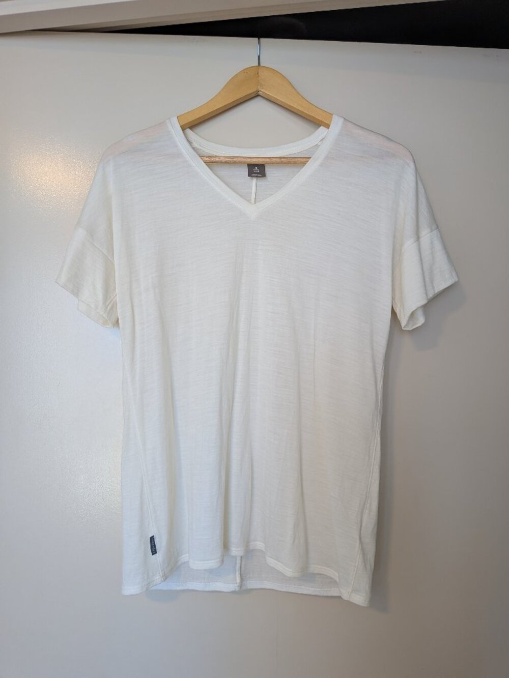 Icebreaker Merino V neck Top Ivory Size S Like New